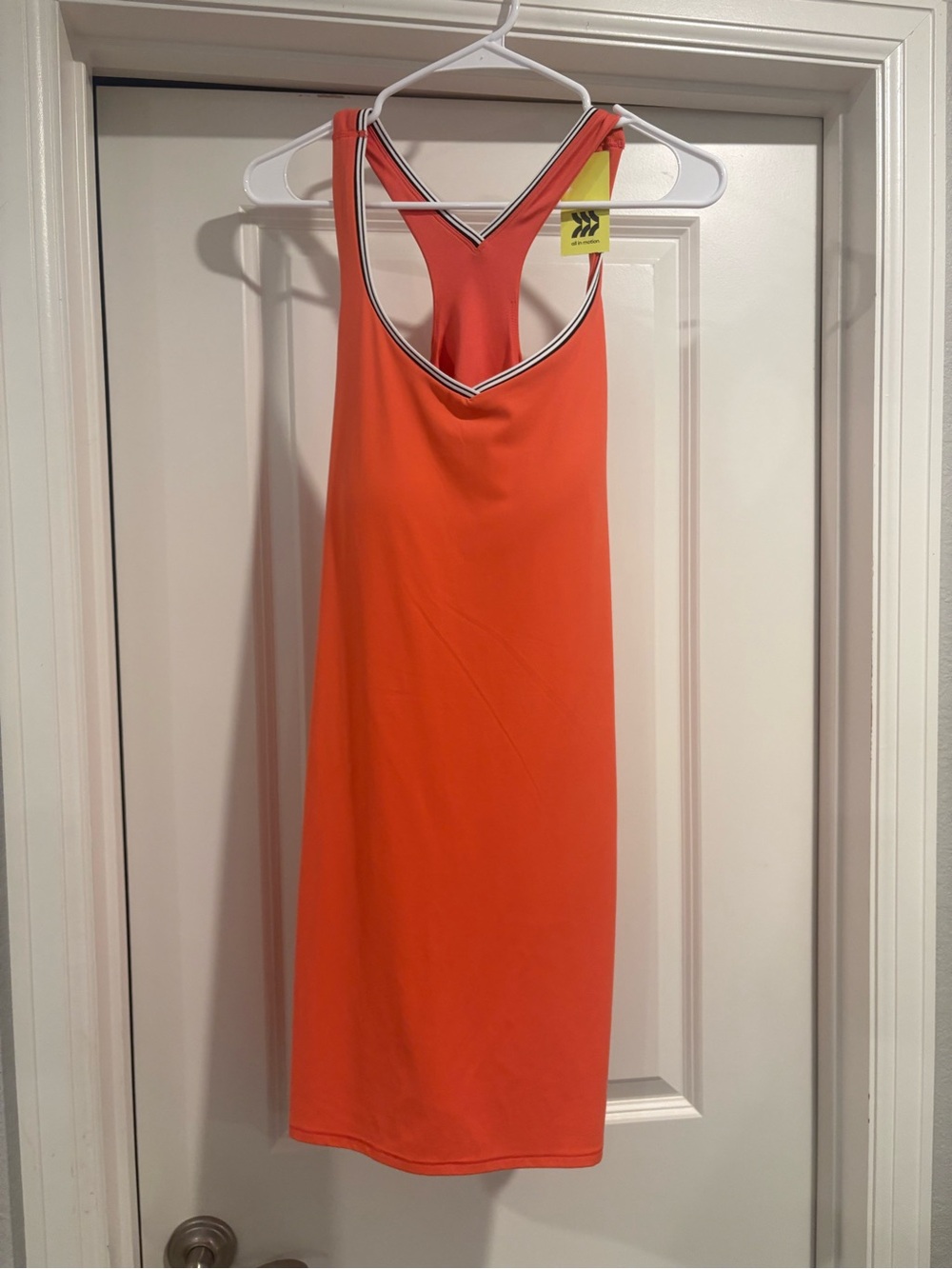 Women’s Orange Midi Tank Dress with Contrast Trim